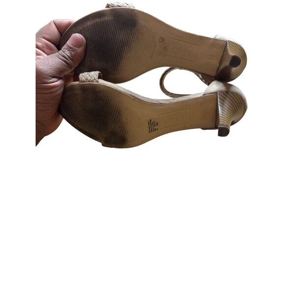 Style & Co  Size 7 Taupe Braided Casual Ankle Strap Heeled Sandals - Picture 8 of 9